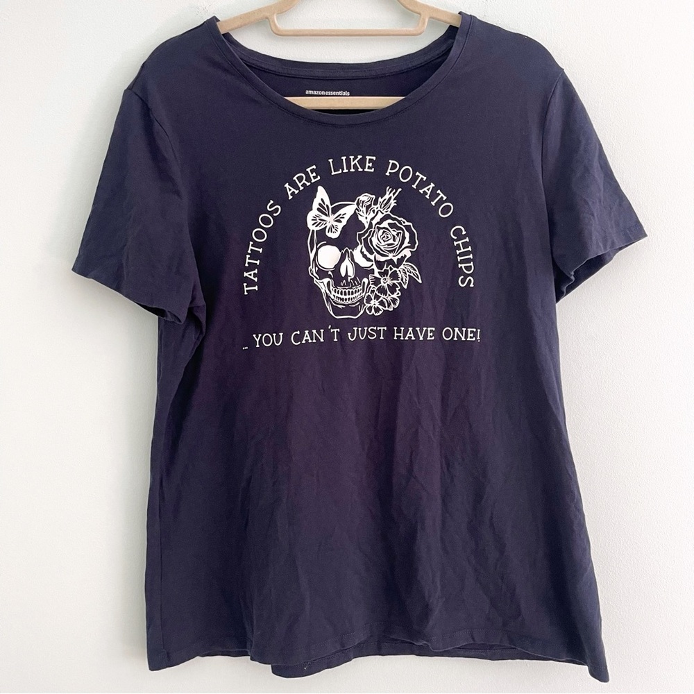 Funny Saying T-Shirt, Tattoos Are Like Potato Chips Graphic Shirt, Essentials